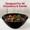 Black with Gold Rim Organic Round Disposable Plastic Bowls - 32 oz. (60 Bowls)